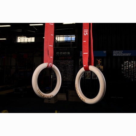 Купить Кольца гимнастические 32 мм красные стропы в Сосновыйборе 
