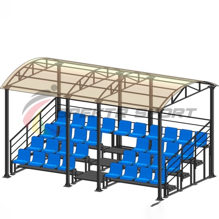 Купить Трибуна для зрителей 4 ряда на 34 места с навесом и перилами в Сосновыйборе 
