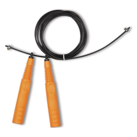 Купить Скакалка высокооборотная Кроссфит стальной шнур в оплетке 2.9 м чёрно-оранжевая в Сосновыйборе 